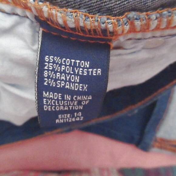 Sandpiper Women's Jeans Size 14 Embroidered Capri High Rise Stretch Denim Boho - Picture 10 of 10